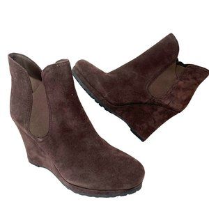 VANELI Jara Chocolate‎ Suede High Wedge Zip Booties